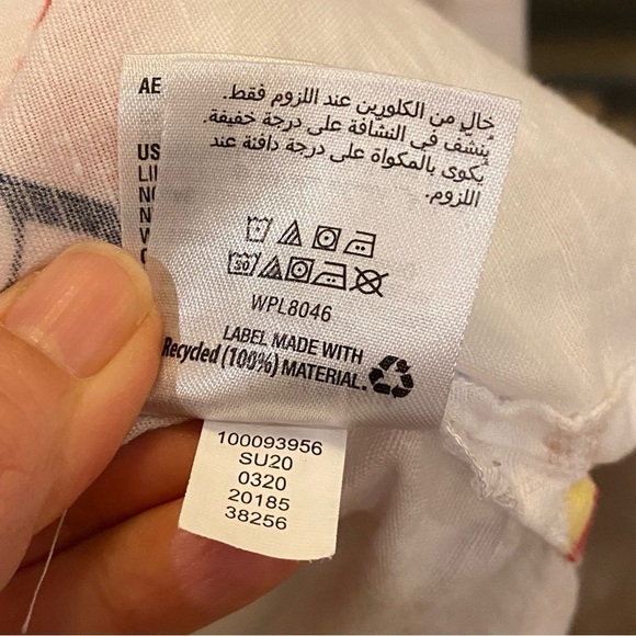 CHARTER CLUB Women Mariner Graphic Linen Blend Button Long Sleeve Shirt-Large - Picture 9 of 9